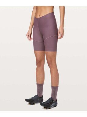 Lululemon women's small City to summit cycling shorts padded antique bark